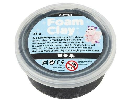 Creativ Company Foam Clay 35g, Glitter schwarz