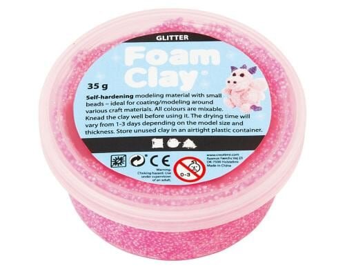 Creativ Company Foam Clay 35g, Glitter pink