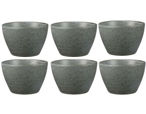 Bitz Schale 13cm grau 6er Set, 13cm Durchmesser, Stoneware