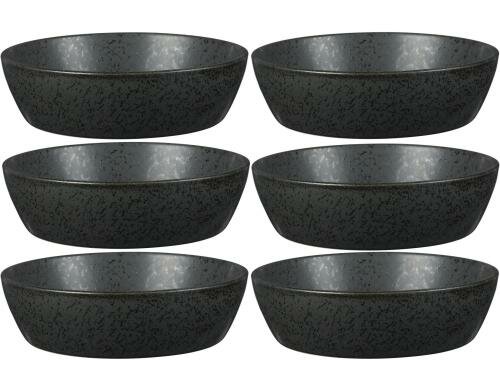 Bitz Schale 18cm schwarz 6er Set, 18cm Durchmesser, Stoneware