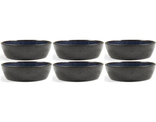 Bitz Schale 18cm schwarz/dunkelblau 6er Set, 18cm Durchmesser, Stoneware