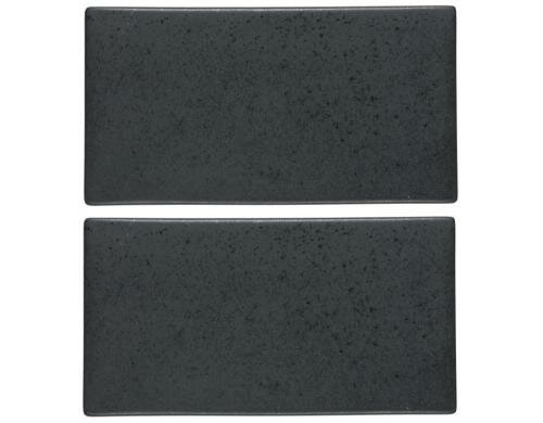 Bitz Tapasplatte 30cm schwarz 2er Set, Stoneware, 30x16cm