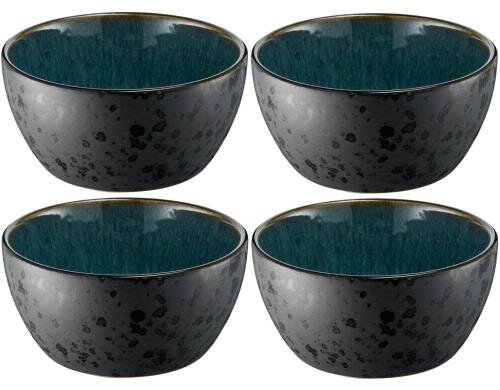Bitz Schale 12cm schwarz/grün 4er Set, 12cm Durchmesser, Stoneware