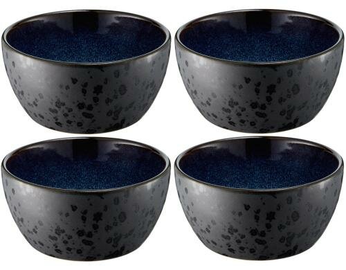 Bitz Schale 12cm schwarz/dunkelblau 4er Set, 12cm Durchmesser, Stoneware