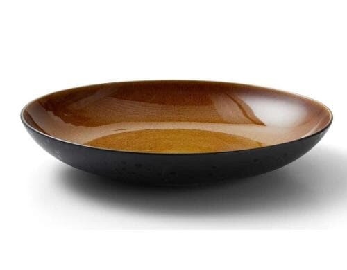 Bitz Schale 40cm schwarz/amber 1Stück, 40cm Durchmesser, Stoneware