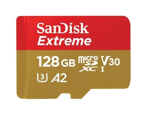 SanDisk microSDXC Card 128GB Extreme UHS A2 lesen 160MB/sec, schreiben 90MB/s inkl.Adap