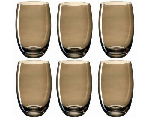 Leonardo Trinkglas Lucente 460ml Braun 6er Set, HxD: 13x7cm, Vol: 460ml