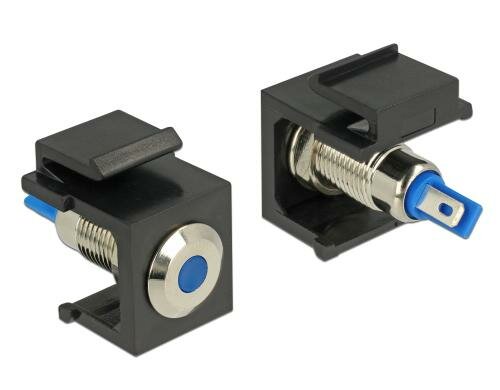 Delock Keystone Jack: LED blau, 6V, flach schwarz