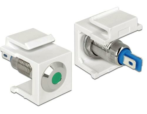 Delock Keystone Jack: LED grün, 6V, flach weiss