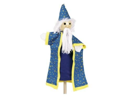 Goki Handpuppe Zauberer H= 27 cm, aus Stoff und Holzkopf