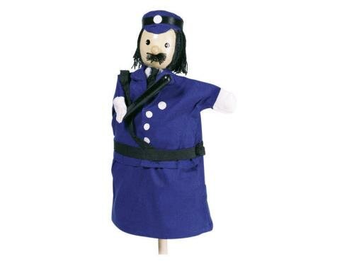 Goki Handpuppe Polizist H= 27 cm, aus Stoff und Holz