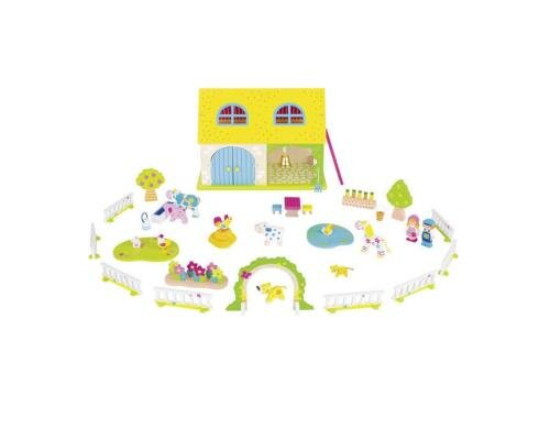 Goki Mein Bauernhof, Susibelle Stall: 27,1 x 14 x 19,7 cm, Holz, 53 Teile