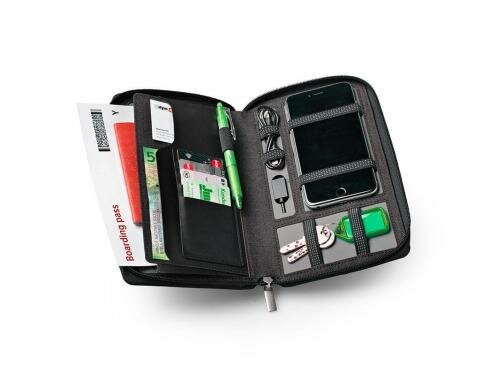Dufco Reisemappe mit Powerbank 4000 mAH Smart Organizer anthrazit