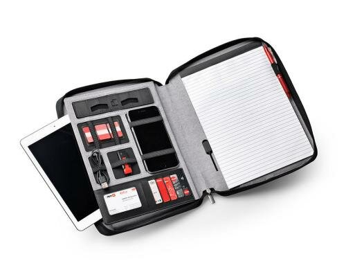 Dufco Konferenzmappe A4 mit Powerbank 5000 mAH Smart Organizer grau