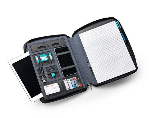 Dufco Konferenzmappe A4 mit Powerbank 5000 mAH Smart Organizer jeansblau