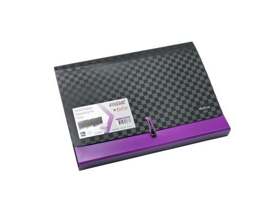 Dufco Fachermappe Vogue, 13-teilig,  A4 schwarz,violett