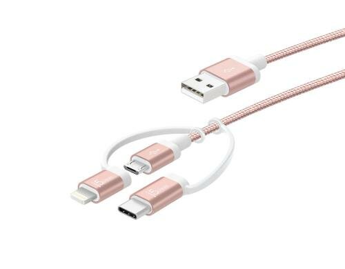 USB 3.0, rosa 3 in 1 Charging Cable