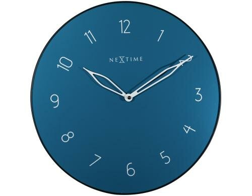 NexTime Wanduhr Carousel blau Ø 40 cm, Glas/Metall