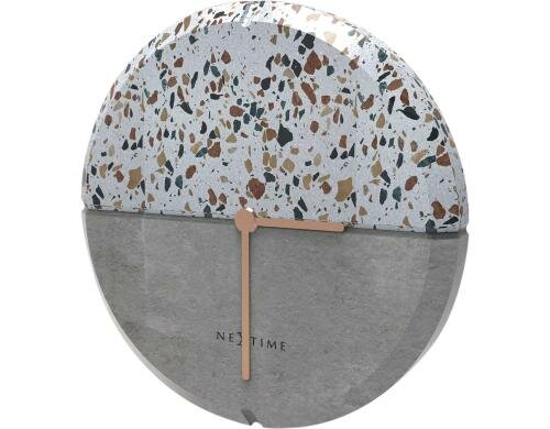 NexTime Wanduhr Conrazzo grau Ø 32 cm, Concrete/Terrazzo