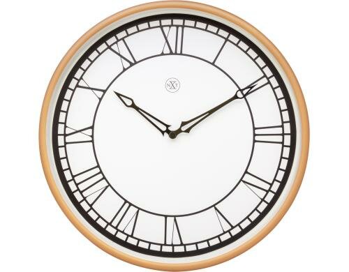 NexTime Wanduhr Kyle weiss/rose Ø 30 cm, Plastik