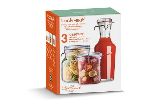 Luigi Bormioli Einmachgläser 3er Set 0.75, 1.5, 1 Liter