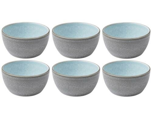 Bitz Schale 10cm grau/hellblau 6er Set, 10cm Durchmesser, Stoneware