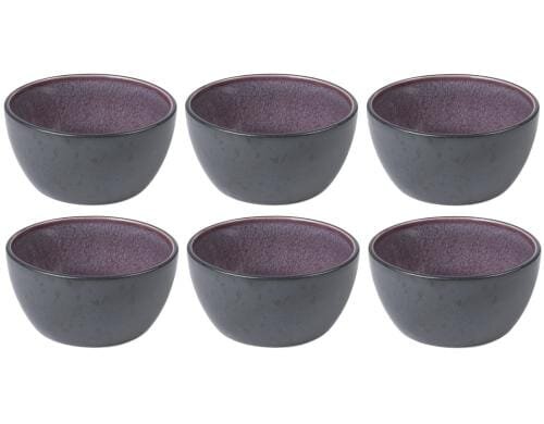 Bitz Schale 10cm schwarz/violett 6er Set, 10cm Durchmesser, Stoneware