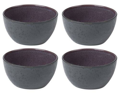 Bitz Schale 14cm schwarz/violett 4er Set, 14cm Durchmesser, Stoneware