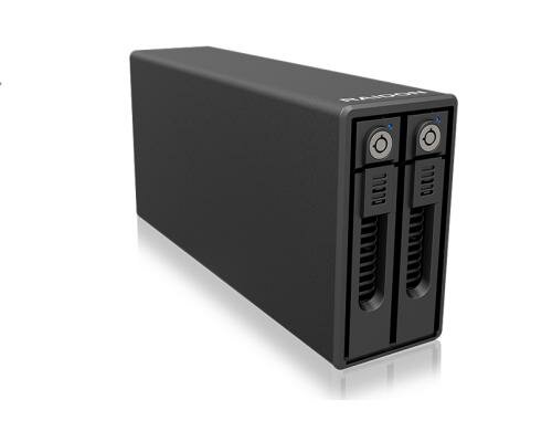 Raidon ext.2X3.5/2.5 Gehäuse GR3660-TB3 schwarz, RAID, Thunderbolt 3, für SATA-HDD
