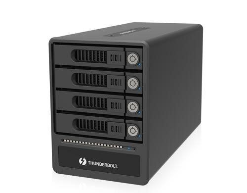 Raidon ext. 4x 2.5/3.5 Gehäuse GR4670-TB3 schwarz, Thunderbolt 3, für 4xSATA HDD