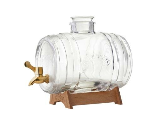 Kilner Getränkespender Fass 3 Liter Glas, Holz