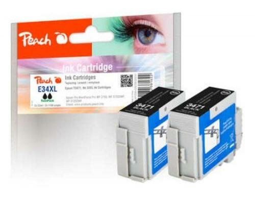 Peach Tinte Epson T3471, No 34XL TwenPack 2x black, 2x 22 ml, 2x 1100 Seiten