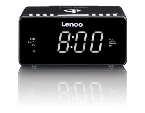 Lenco CR-550, Radiowecker, FM, Schwarz 1.2 LED-Display, FM, AUX, USB