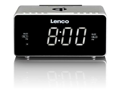 Lenco CR-550, Radiowecker, FM, Silber 1.2 LED-Display, FM, AUX, USB