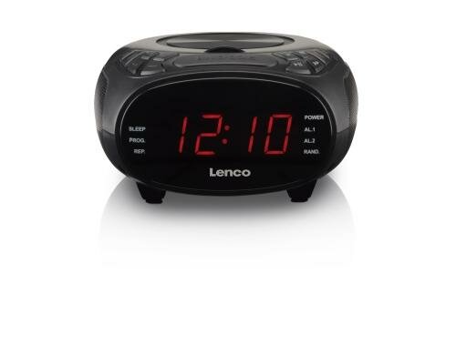 Lenco CR-740, Radiowecker, FM, Schwarz 0.9 LED-Display, FM, CD-Player, AUX