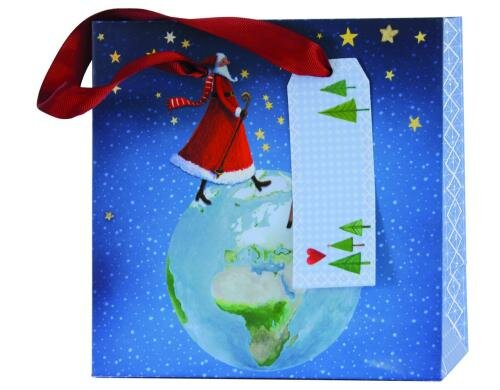 Edition Gollong Geschenktasche 15x15cm Nikolaus,, Hirsch, Erde
