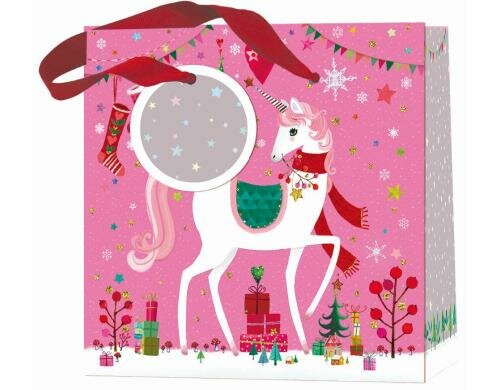 Edition Gollong Geschenktasche 15x15cm Weihnachtliches Einhorn / Mila Marquis