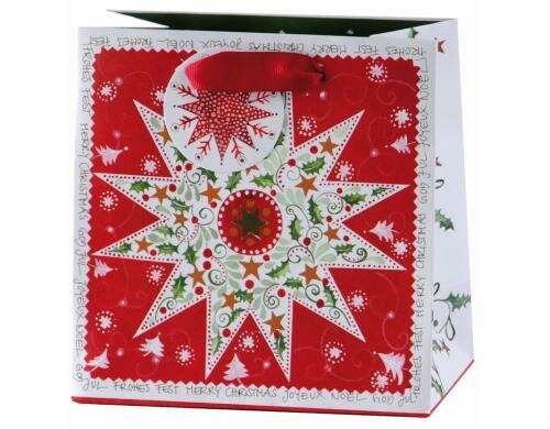 Edition Gollong Geschenktasche 15x15cm Weihnachtlicher Stern