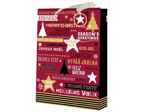 Edition Gollong Geschenktasche 26x36cm Frohe Weihnachten / mehrsprachig