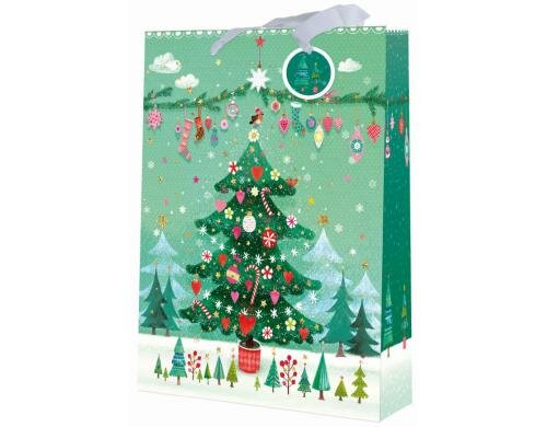 Edition Gollong Geschenktasche 26x36cm Tannenbaum/Winter/blanko