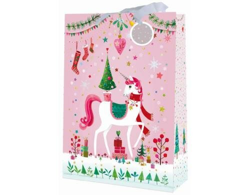 Edition Gollong Geschenktasche 26x36cm Weihnachtliches Einhorn / Mila Marquis