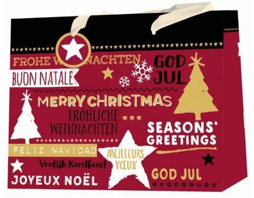 Edition Gollong Geschenktasche 25x19cm Frohe Weihnachten / mehrsprachig
