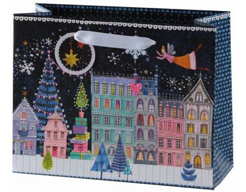 Edition Gollong Geschenktasche 25x19cm Weihnachtliche Stadt