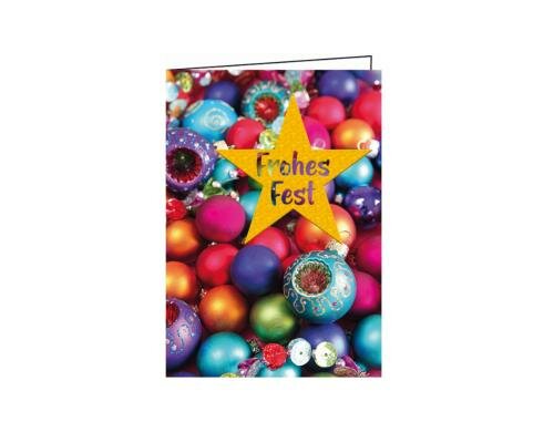Edition Gollong Weihnachtskarte 125x185mm Frohes Fest, Heissfolie