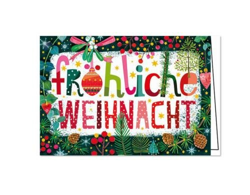 Edition Gollong Weihnachtskarte 125x185mm Fröhliche Weihnacht Schrift