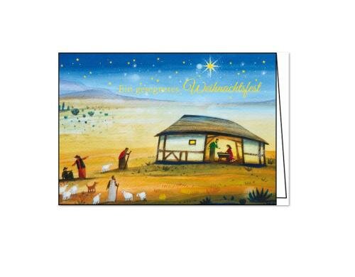 Edition Gollong Weihnachtskarte 125x185mm ein gesegnetes Weihnachtsfest Krippe