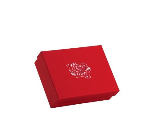 Rössler Geschenkbox 145x60x195mm Weihnachtszauber-Frohes Fest, rot
