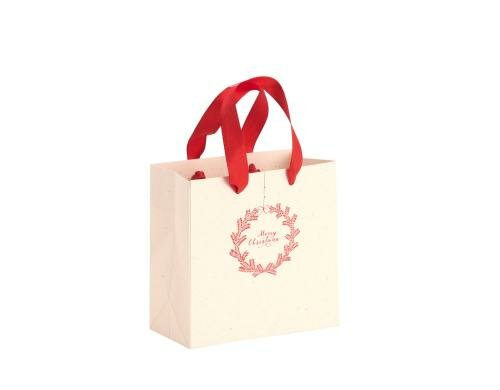 Rössler Geschenktasche Kranz vanilla/rot 120x120x60mm
