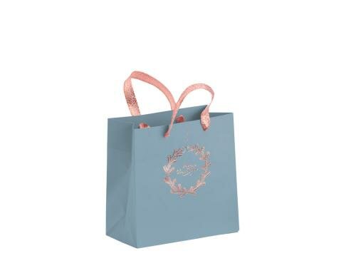 Rössler Geschenktasche Kranz denim/roségold 120x120x60mm
