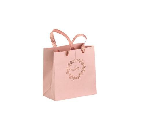 Rössler Geschenktasche Kranz rosé/roségold 120x120x60mm